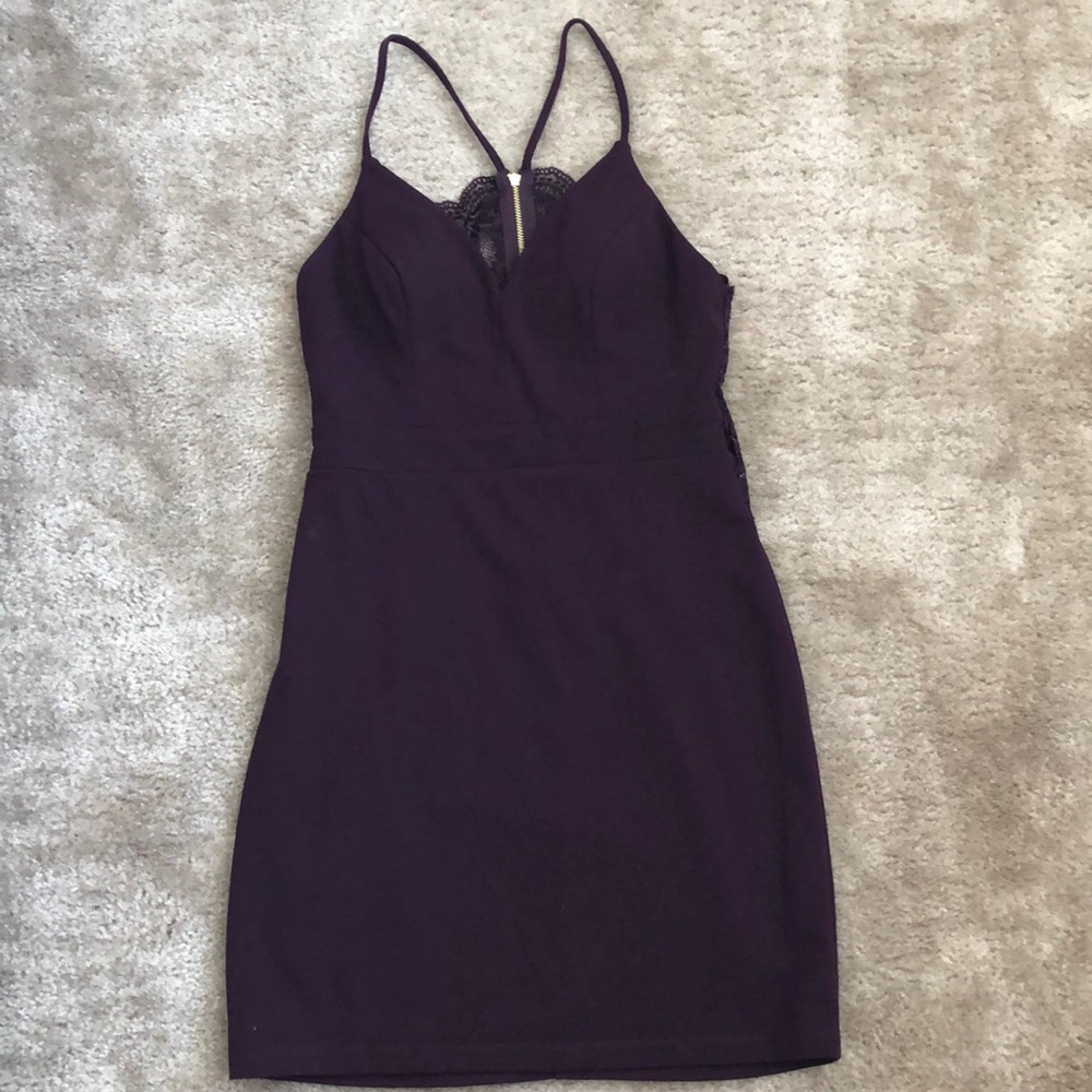 Purple Dress with Lace Back